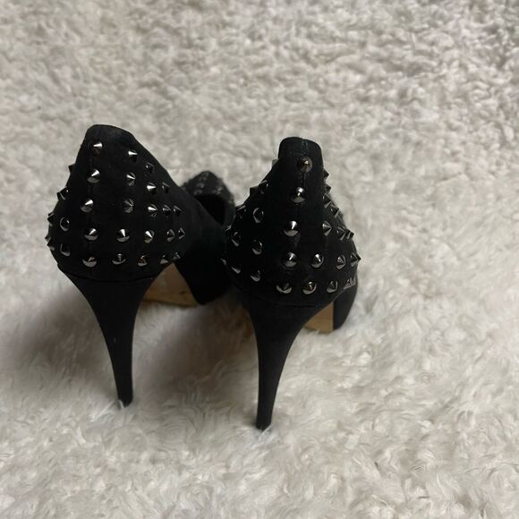 ALDO Michelino Synthetic suede Black studded  Platform  Heels EU R SZ41 US10.5 - Picture 6 of 10